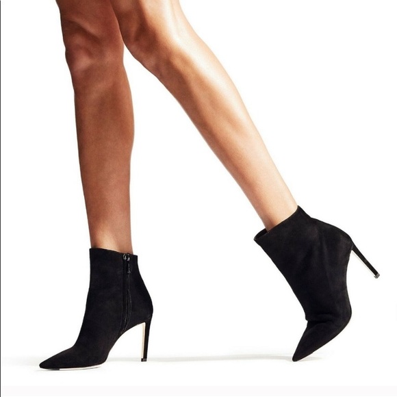 Jimmy Choo Helaine Black Suede Ankle Booties Boots - Picture 2 of 9